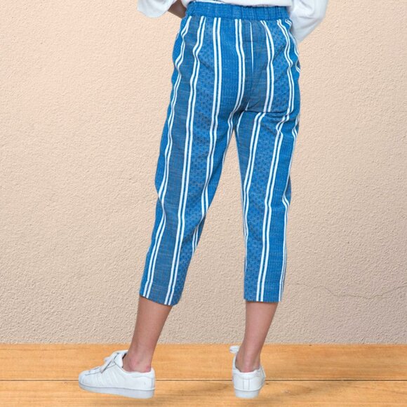 Ace & Jig Atlantic 100% cotton multi weave striped baggy crop pants womens XS - Picture 4 of 11